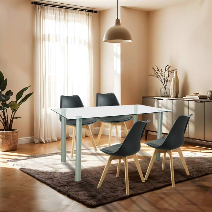 Leziter Set de masă Midori 4 1 negru [2]