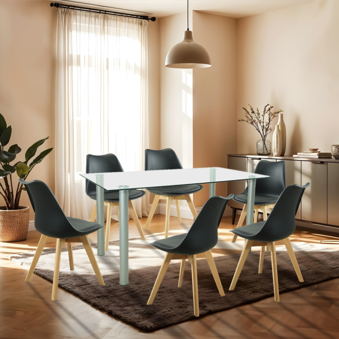 Leziter Set de masă Midori 6 1 negru [2]