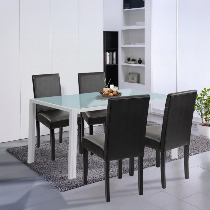 Leziter Set de masă Mira 4 1 alb-negru [2]