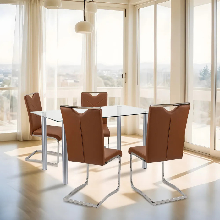 Leziter Set de masă Nikol 4+1 maro [2]