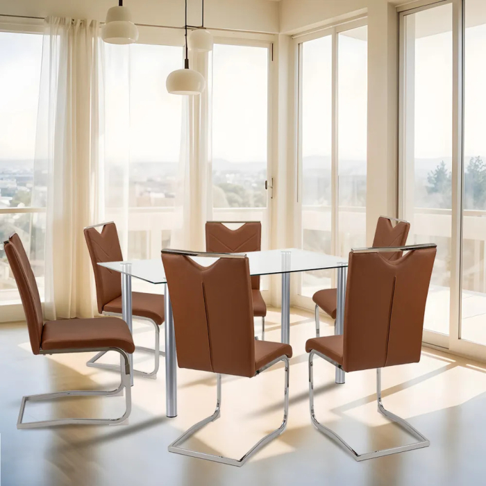 Leziter Set de masă Nikol 6+1 maro [2]