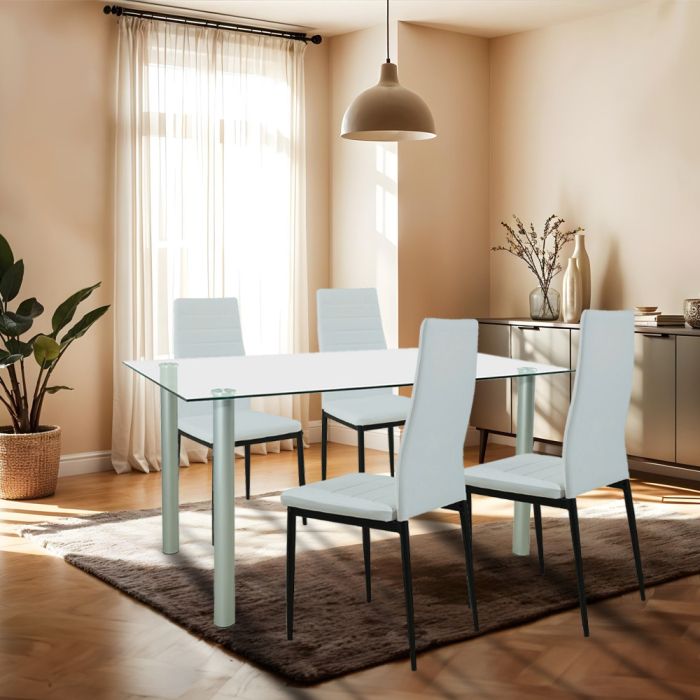 Leziter Set de masă Verna 4 1 alb-negru [2]