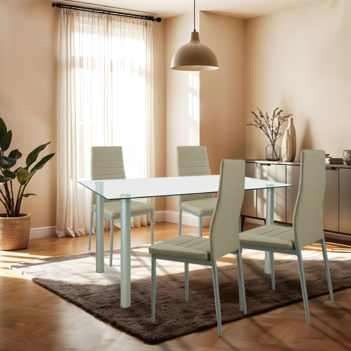 Leziter Set de masă Verna 4 1 bej-gri [2]