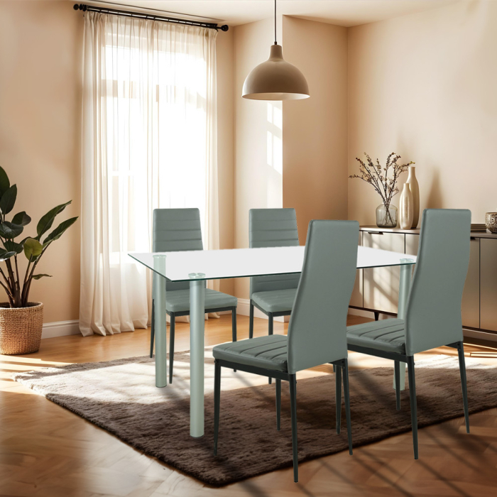 Leziter Set de masă Verna 4 1 gri-negru [2]