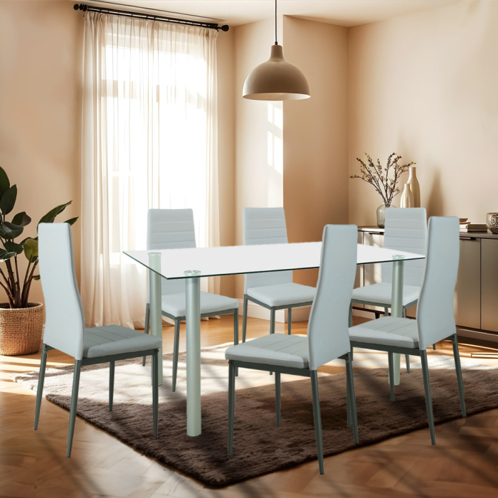 Leziter Set de masă Verna 6 1 alb-gri [2]