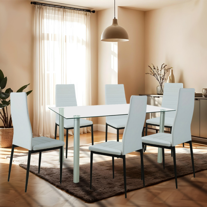 Leziter Set de masă Verna 6 1 alb-negru [2]