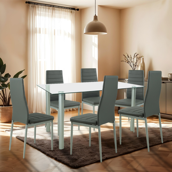 Leziter Set de masă Verna 6+1 gri-gri [2]