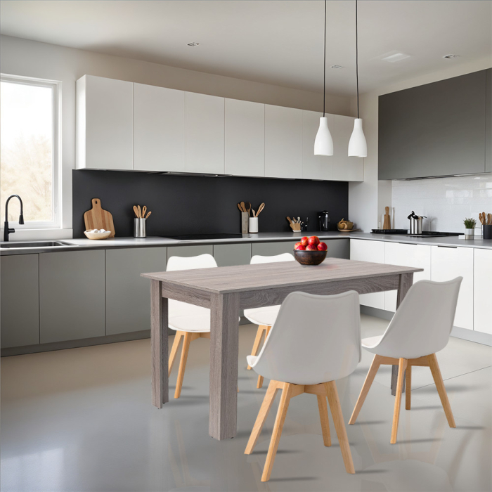 Leziter Set de masă Zara 4 1 alb-stejar York [2]