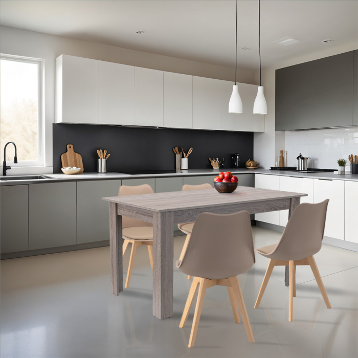 Leziter Set de masă Zara 4 1 bej-stejar York [2]