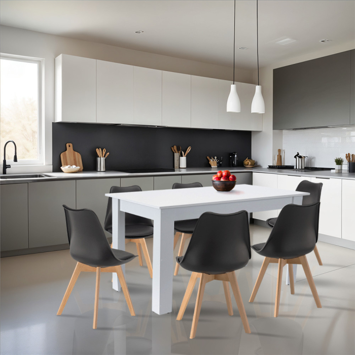 Leziter Set de masă Zara 6 1 alb-negru [2]