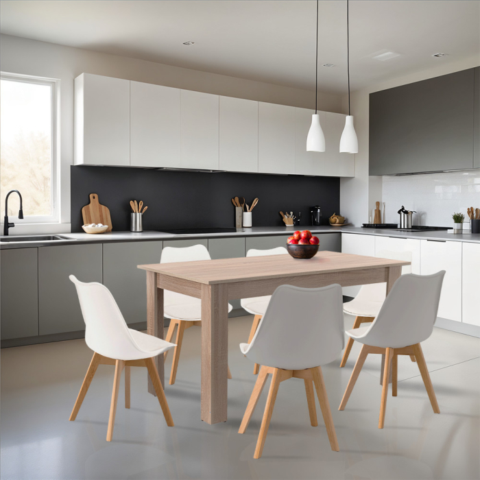 Leziter Set de masă Zara 6 1 alb-stejar Sonoma [2]