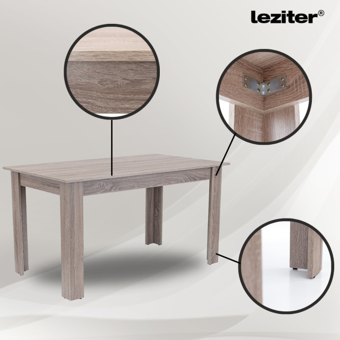 Leziter Set de masă Zara 6 1 bej-stejar York [5]