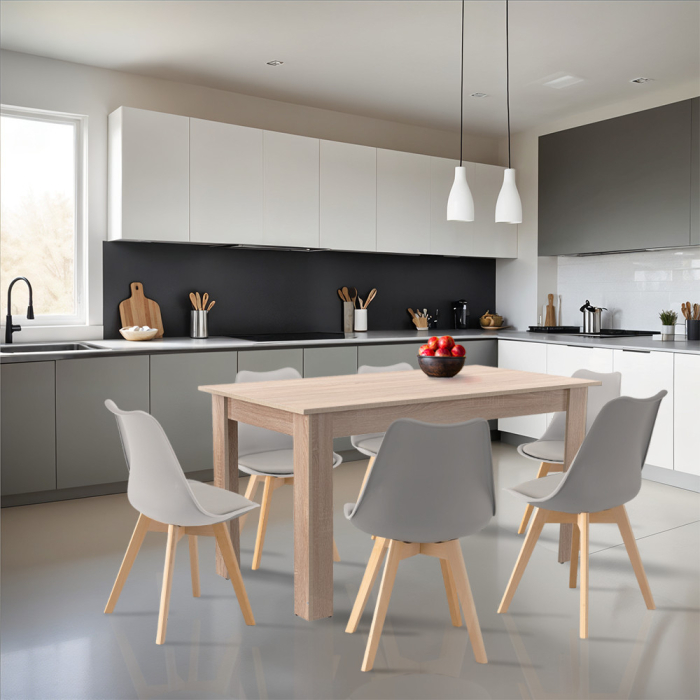 Leziter Set de masă Zara 6 1 gri-stejar Sonoma [2]