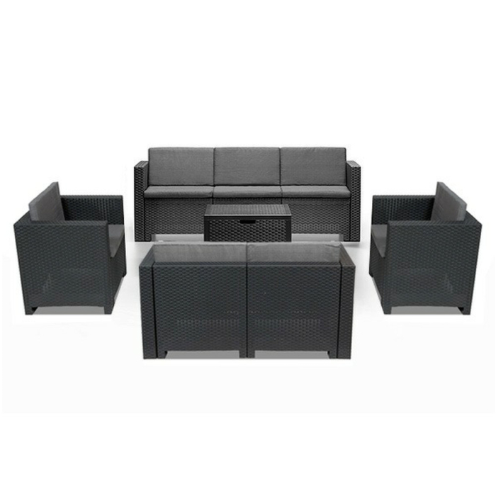 Leziter Set de mobilier de grădină City Large cu 7 locuri, grafit [2]