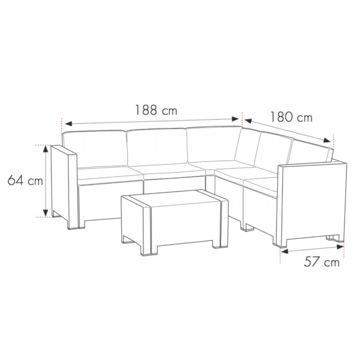 Leziter Set de mobilier de grădină de colț City Big cu 7 locuri, grafit [4]