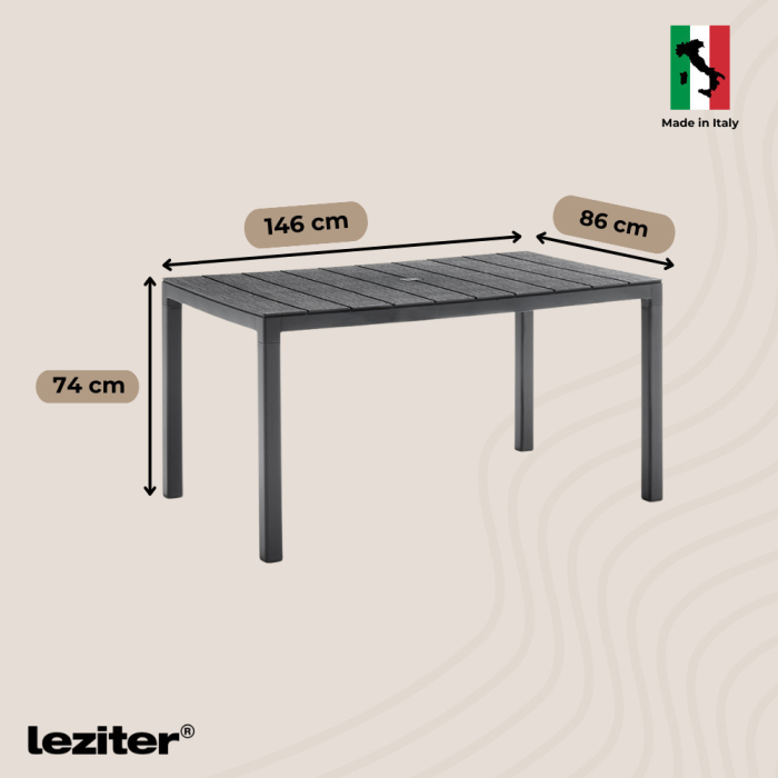 Leziter Set de mobilier de grădină Meda 4+1 grafit [2]