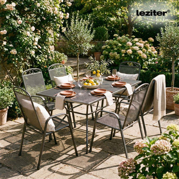 Leziter Set de mobilier de grădină Melfi 6+1 antracit [2]