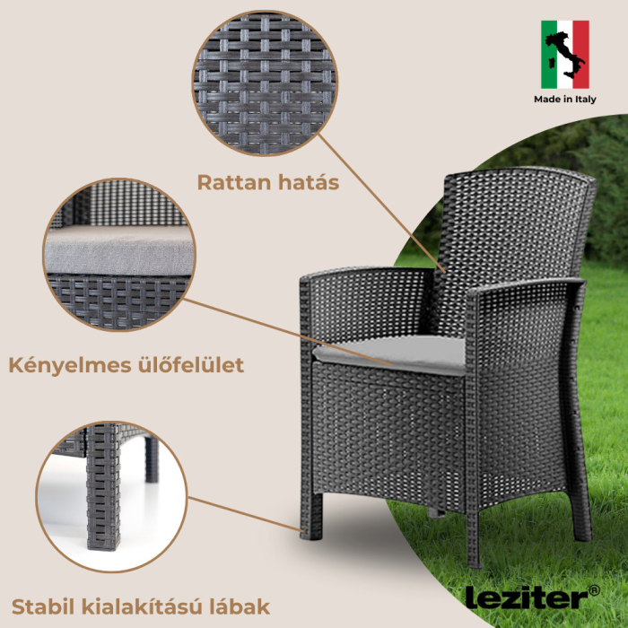 Leziter Set de mobilier de grădină Orlo 4+1 grafit [5]