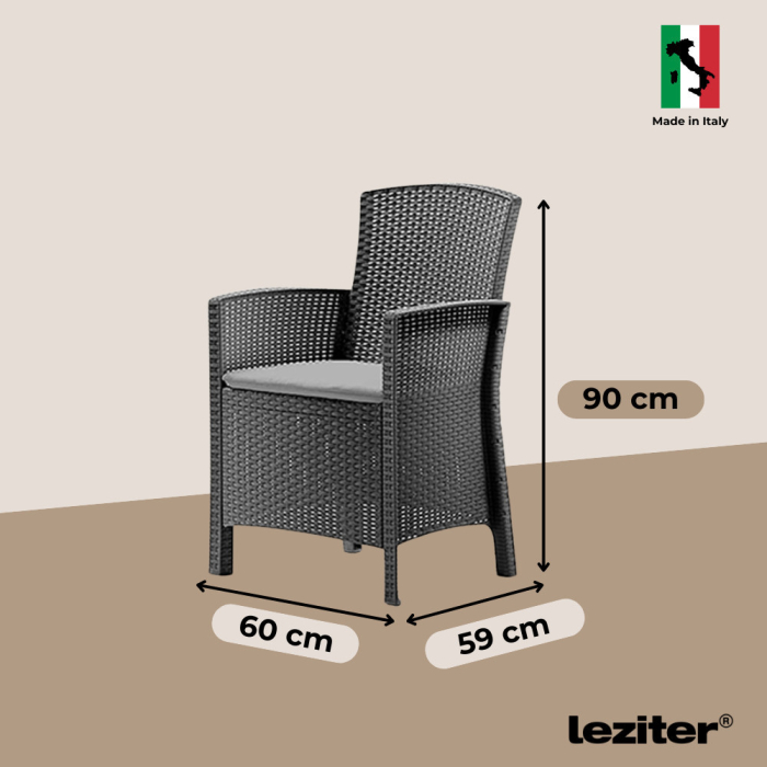 Leziter Set de mobilier de grădină Orlo 4+1 grafit [3]
