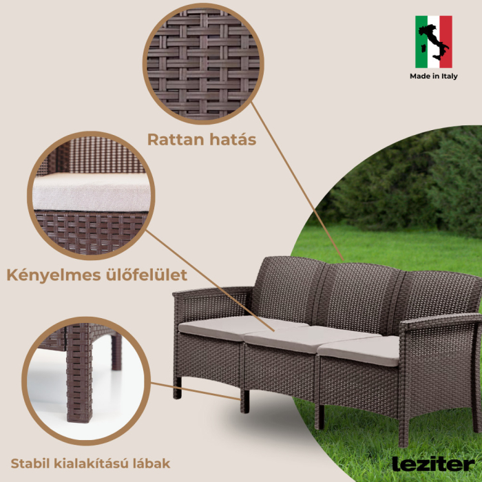 Leziter Set de mobilier de grădină Venus cu 5 locuri, maro [6]