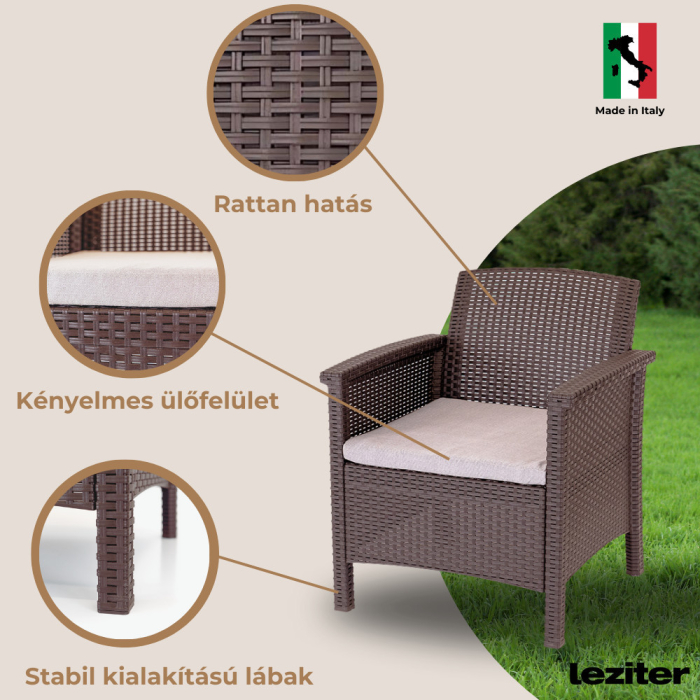 Leziter Set de mobilier de grădină Venus II cu 4 locuri, maro [6]