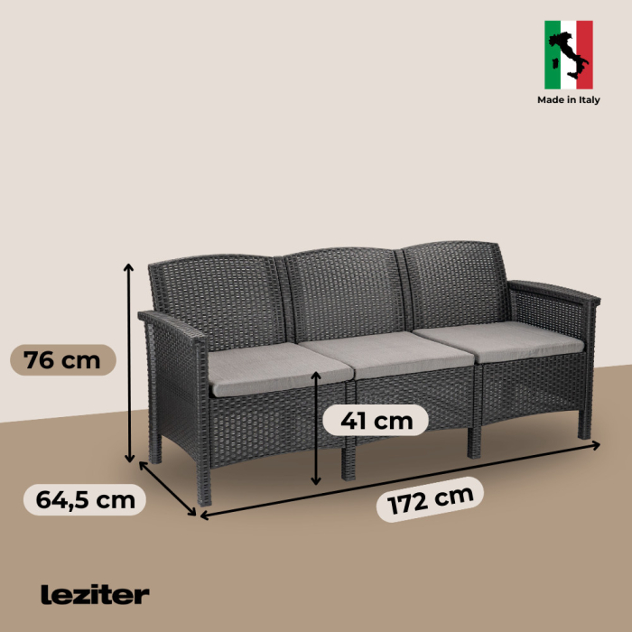 Leziter Set de mobilier de grădină Venus II cu 5 locuri, grafit [4]