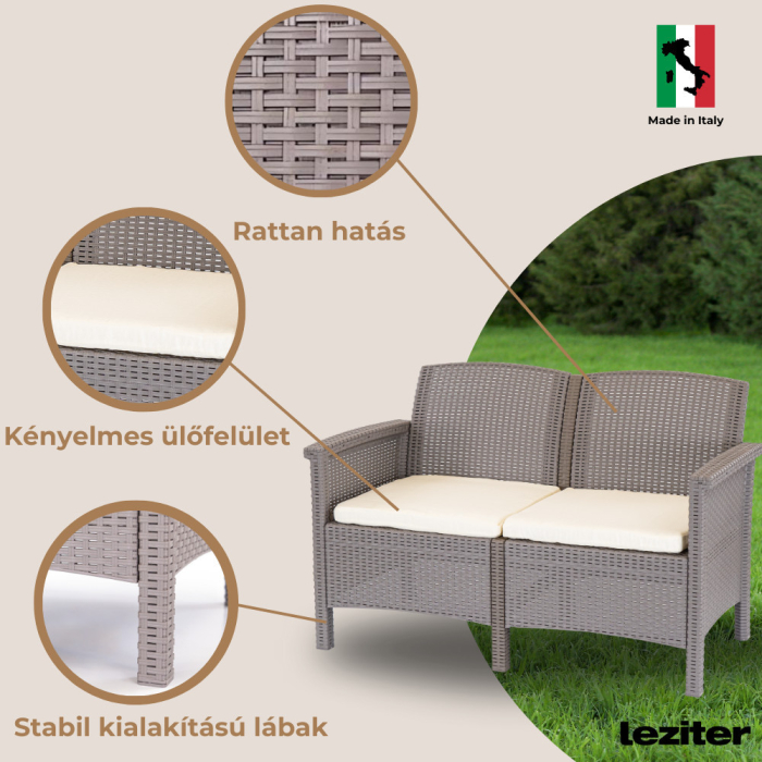 Leziter Set de mobilier de grădină Venus II cu 6 locuri, grafit cappuccino [5]