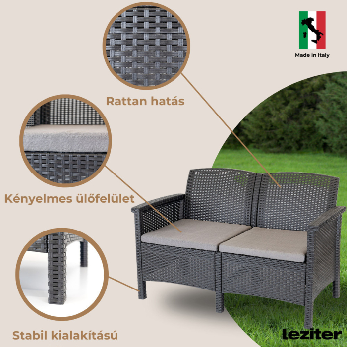 Leziter Set de mobilier de grădină Venus III Big cu 6 locuri, grafit [5]