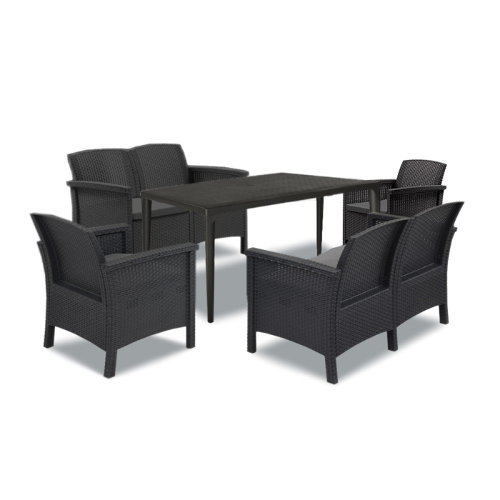 Leziter Set de mobilier de grădină Venus III Big cu 6 locuri, grafit [10]