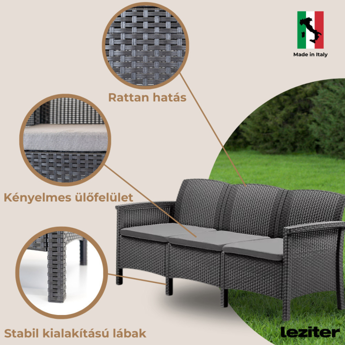 Leziter Set de mobilier de grădină Venus III cu 8 locuri, grafit [5]