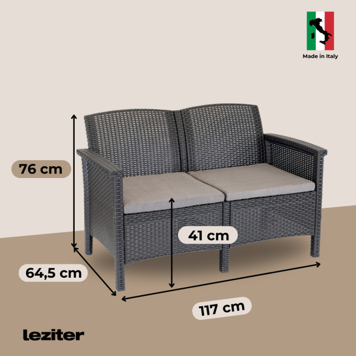 Leziter Set de mobilier de grădină Venus III Large cu 7 locuri, grafit [3]