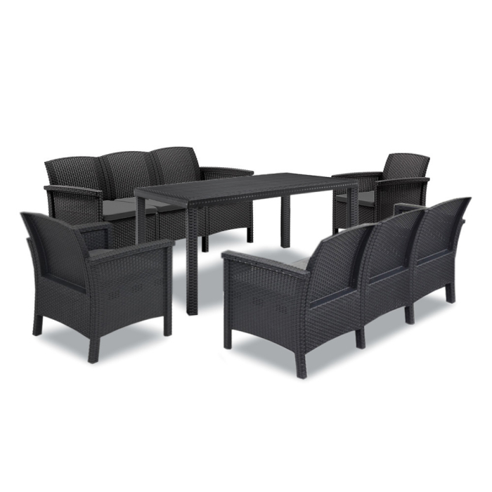 Leziter Set de mobilier de grădină Venus IV cu 8 locuri, grafit [10]