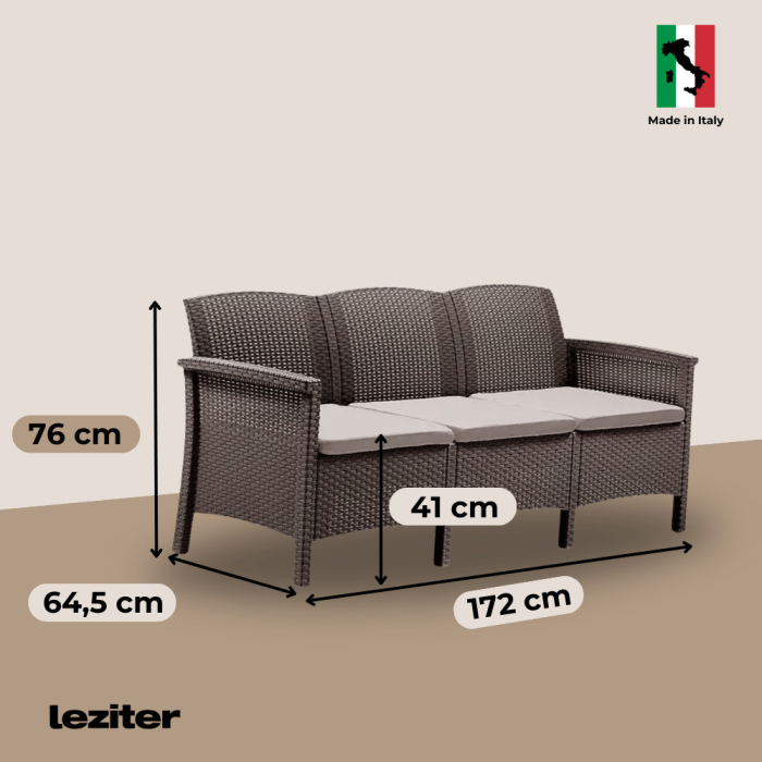 Leziter Set de mobilier de grădină Venus Large cu 7 locuri, maro [4]