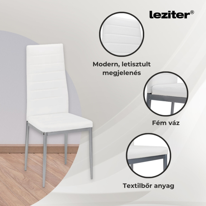 Leziter Set de sufragerie Denton 4+1 alb-gri [6]