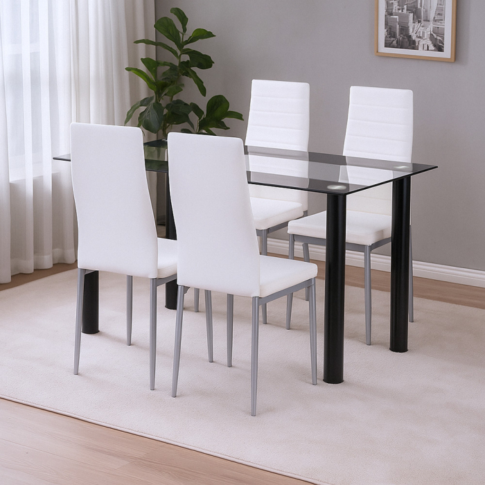 Leziter Set de sufragerie Denton 4+1 alb-gri [2]