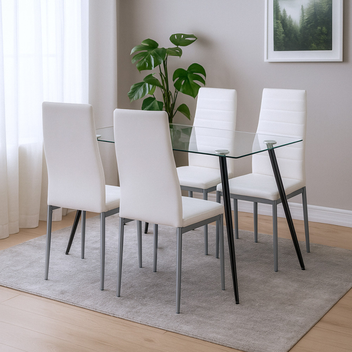 Leziter Set de sufragerie Nash 4+1 alb-gri [2]