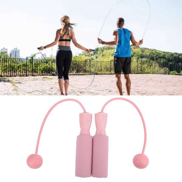 Leziter Set frânghie de sărit cu greutate LilyLoop, roz [4]