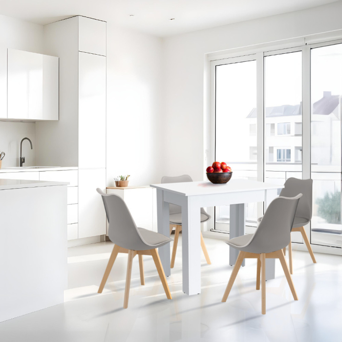 Leziter Set masă cu 4 scaune Amina gri-alb [2]