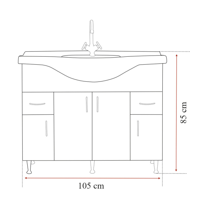 Leziter Set mobilier baie Bianca Prime 105, alb lucios [5]