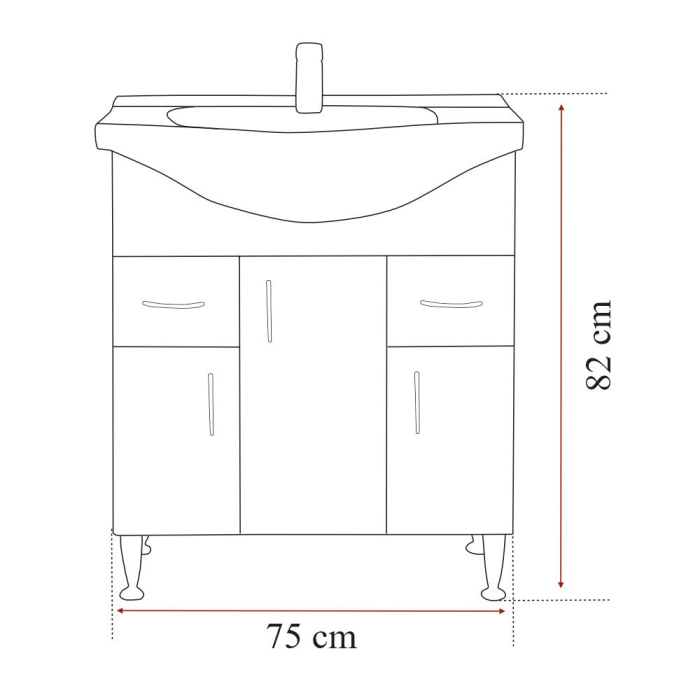 Leziter Set mobilier baie Bianca Prime 75, alb lucios [4]
