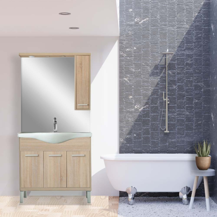 Leziter Set mobilier baie Nerva 85, stejar Sonoma [8]