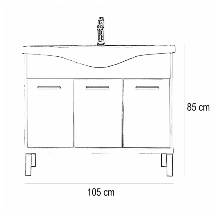 Leziter Set mobilier baie Nerva Prime 105, stejar Sonoma [3]
