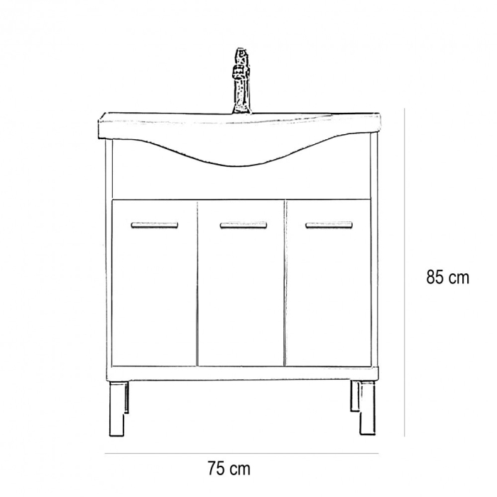 Leziter Set mobilier baie Nerva Prime 75, stejar Sonoma [3]