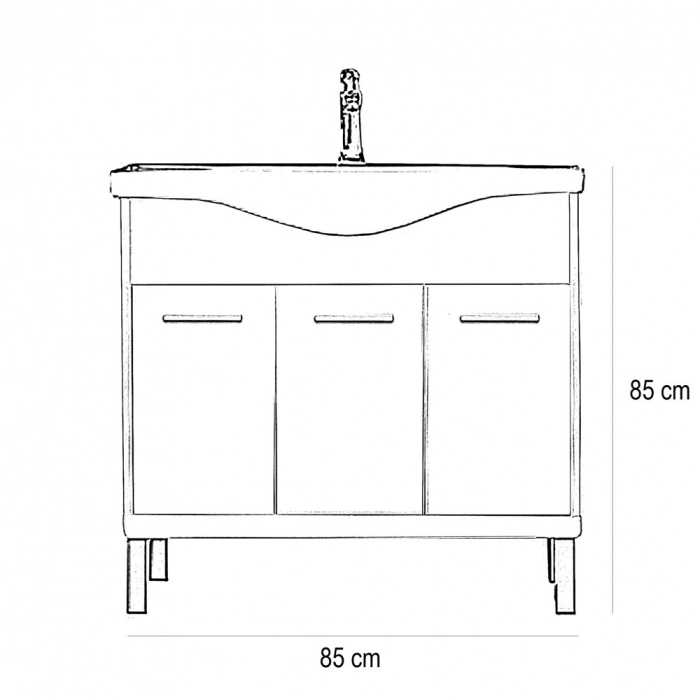 Leziter Set mobilier baie Nerva Prime 85, stejar Sonoma [3]