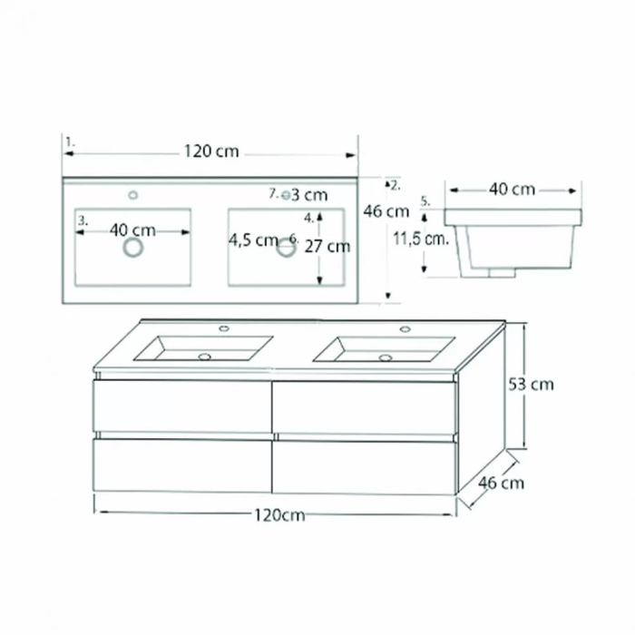 Leziter Set mobilier baie Porto 120 [3]