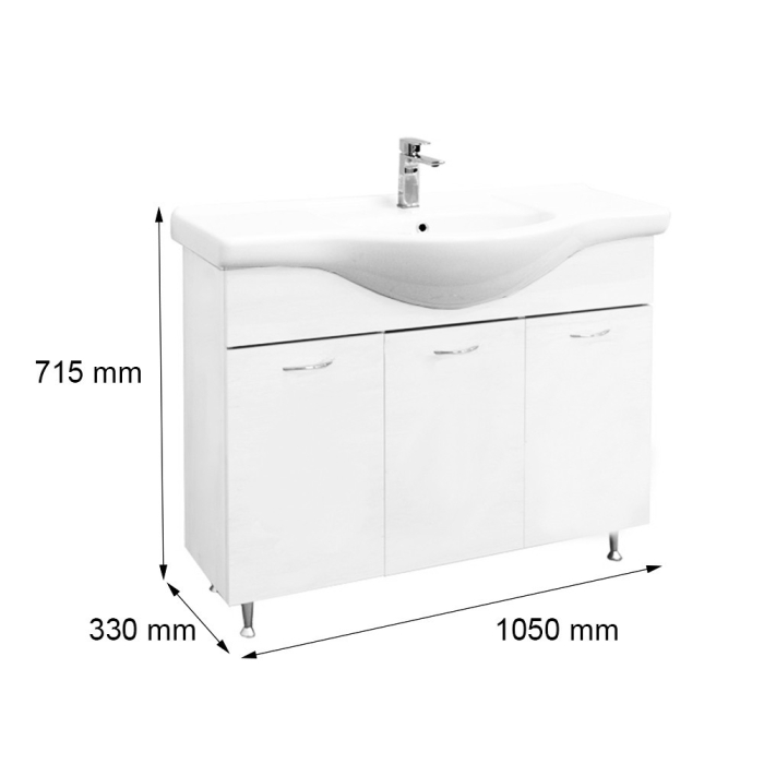 Leziter Ruben 105 mobilier de baie complet Alb [3]