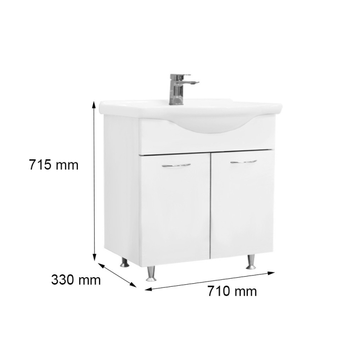 Leziter Ruben 75 mobilier de baie complet Alb [2]
