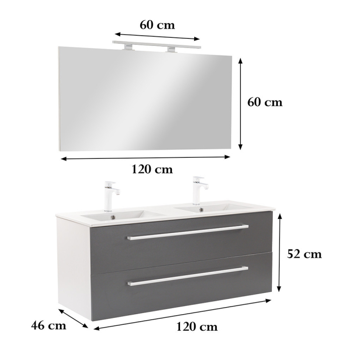 Leziter Set mobilier baie Vario Clam 120 complet [3]