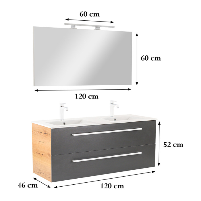 Leziter Set mobilier baie Vario Clam 120 complet [3]