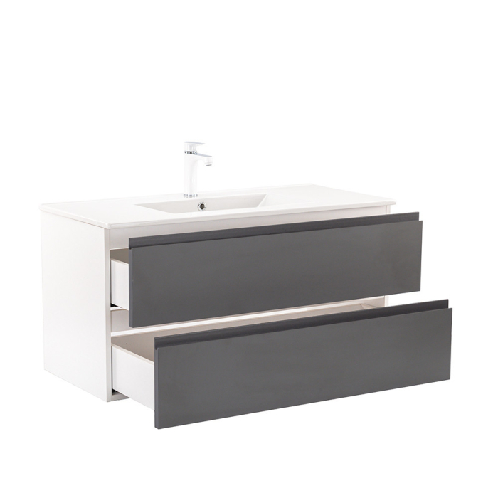 Leziter Vario Pull 100 mobilier de baie complet alb-antracit [5]